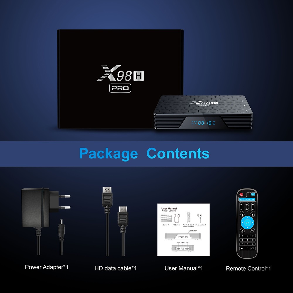 X98H - Android 12 Smart Android TV Box 4K UHD - RAM 2GB ROM 16GB