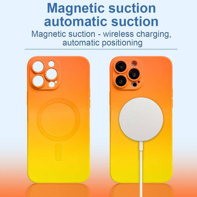 Case Mewah Magsafe Wireless Charge Pola Casing Ponsel Untuk Iphone14 13 Pro Max14 Plus Magnetic Silicone Cover Phone Cases Untuk iPhone 14Pro 13Pro 14plus