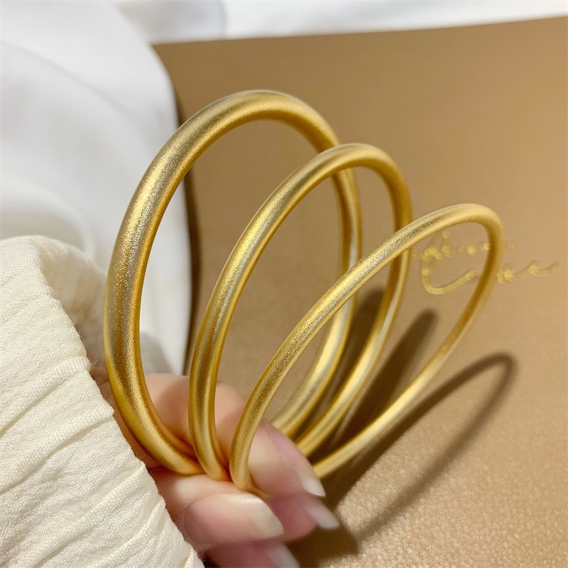 Gelang Emas 24K Korea Gelang Wanita Emas Imitasi Frosted Bracelet Tidak Luntur Aksesoris Hadiah