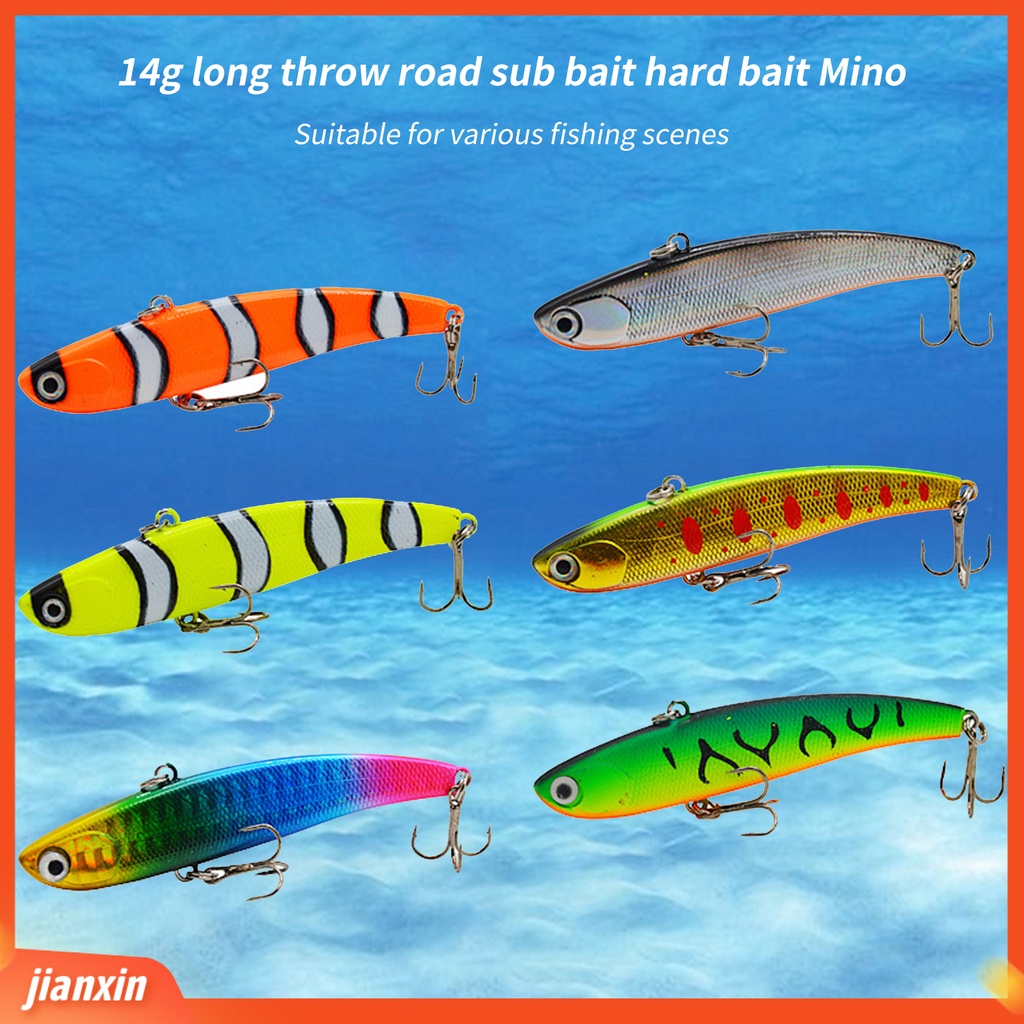 (In Stock) 7.9cm /14g ABS Ikan Kecil Umpan Keras Buatan Trembling Lure Dengan Kait Treble Perlengkapan Memancing