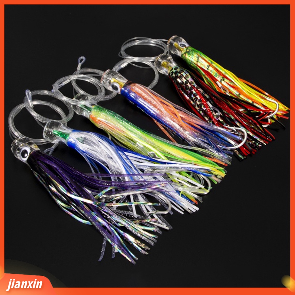 (In Stock) 6Pcs /Set Rok Umpan Troli Umpan Cumi Silikon Hidup Dengan Desain Kait Untuk Air Asin