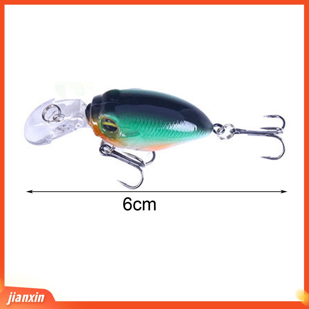 (In Stock) 10Pcs 6cm /6.2g Vivid Fishing Lure Umpan Buatan Ringan Crankbait Untuk Angling
