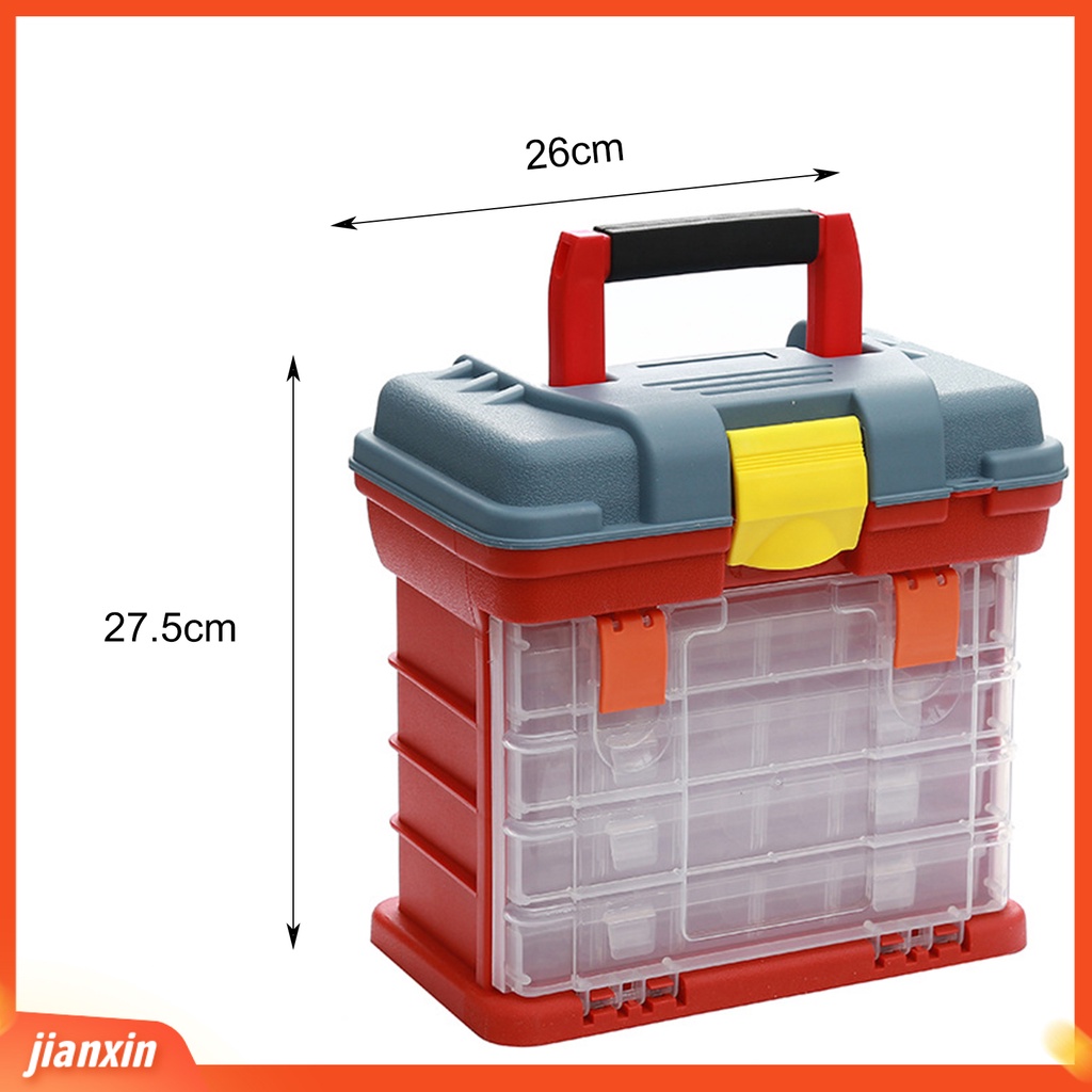 (In Stock) Tool Box Kotak 4-Layer Hemat Ruang Kokoh Multi Guna Detachable Tackle Untuk Memancing