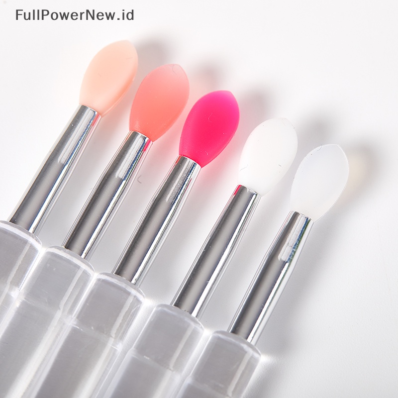 Power 2pcs Lip Gloss Aplikator Kuas Bibir Silikon Dengan Tutup Debu Brush Makeup ID