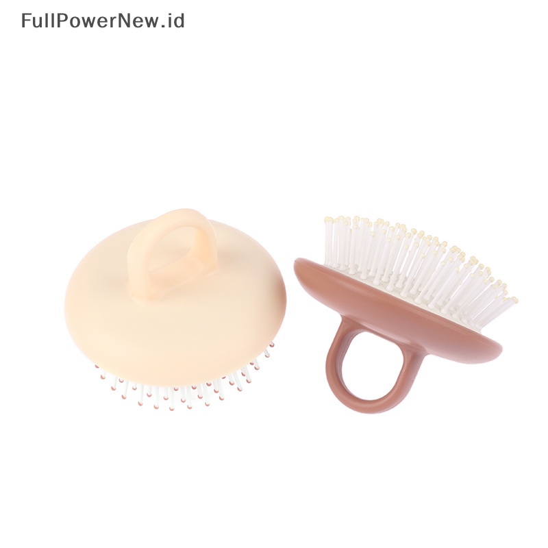 Power Hair Scalp Massager Shampoo Brush Bulu Silicon Lembut Untuk Menghilangkan Ketombe ID