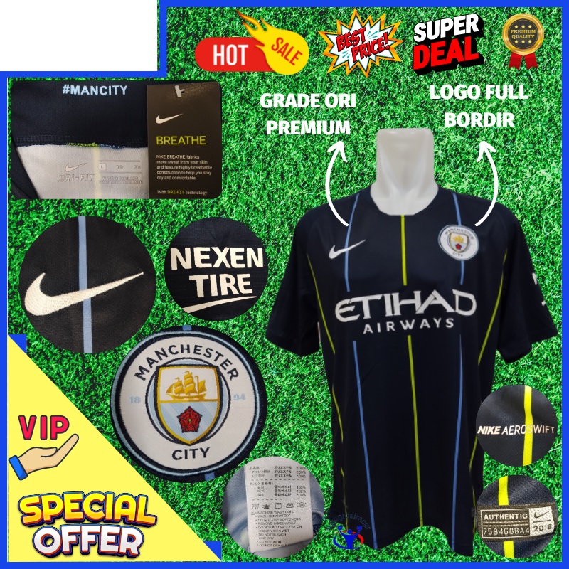 Jersey M Ci ty Man Chester City 2018 Jersy Kaos Baju Bola M Ci ty Man chester Ci ty Grade Ori / Baju