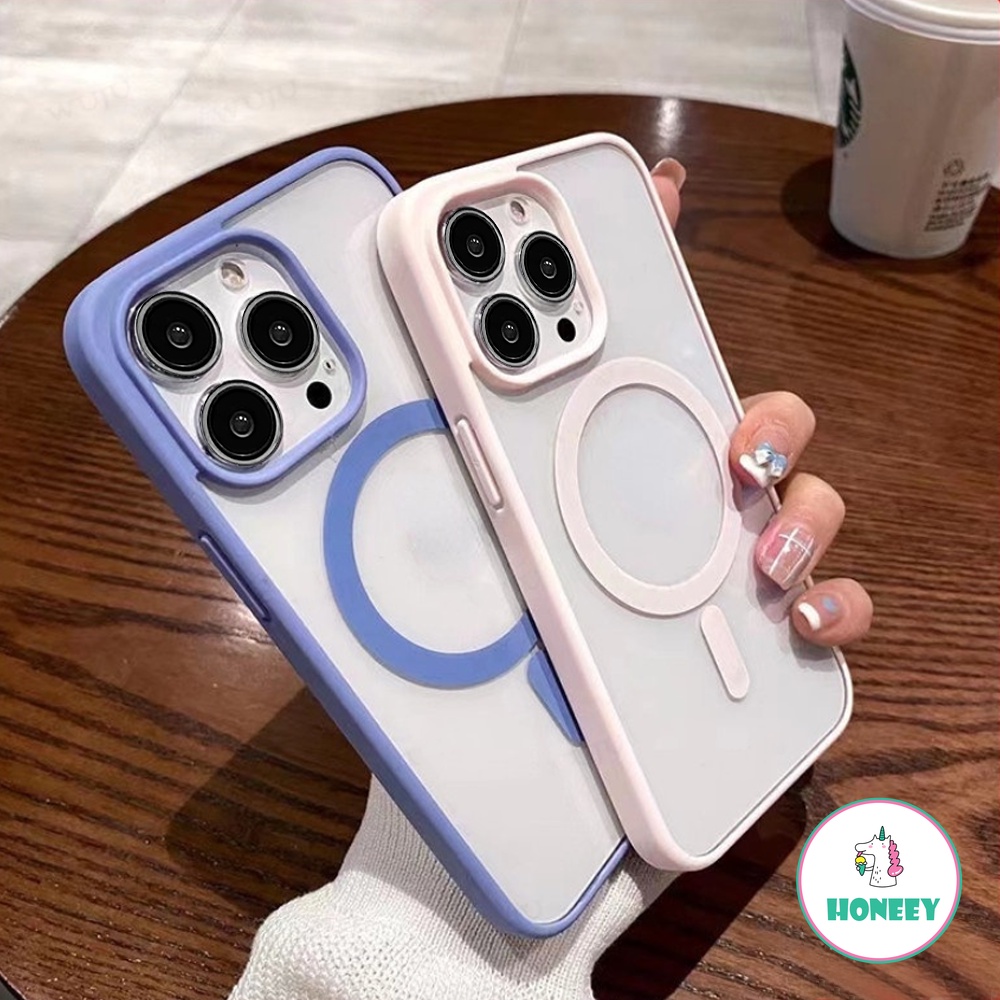 IPHONE Warna-warni Transparan Untuk Magsafe Magnetic Wireless Charging Case Untuk Iphone14 13 12 11 Pro Max Hard Acrylic Cover