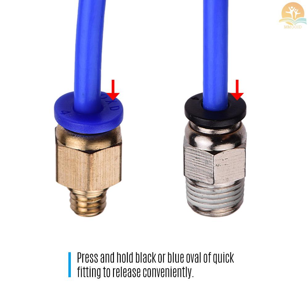 In Stock 3pcs Pipa Selang Tabung PTFE Biru 1meter Dengan 3pcs PC4-M6 Fitting Pneumatic 3pcs Konektor Fitting PC4-01 Untuk Printer 3D Filamen 1.75mm