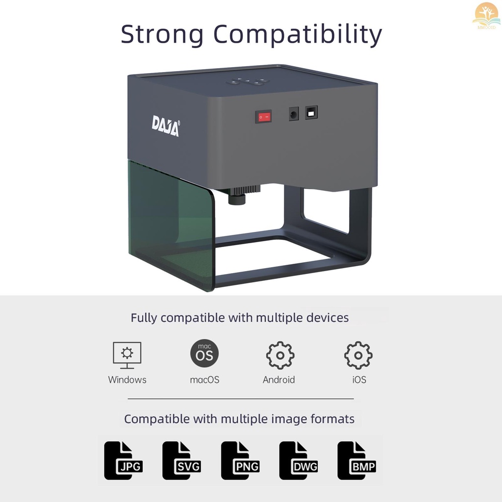 In Stock DAJA DJ6 Laser Engraver DIY Marking Portable Engraving Machine for DIY Handcraft Logo Mark Printer 80x80mm Carving Area Support Wireless  Connection Wood Ceramics Kr