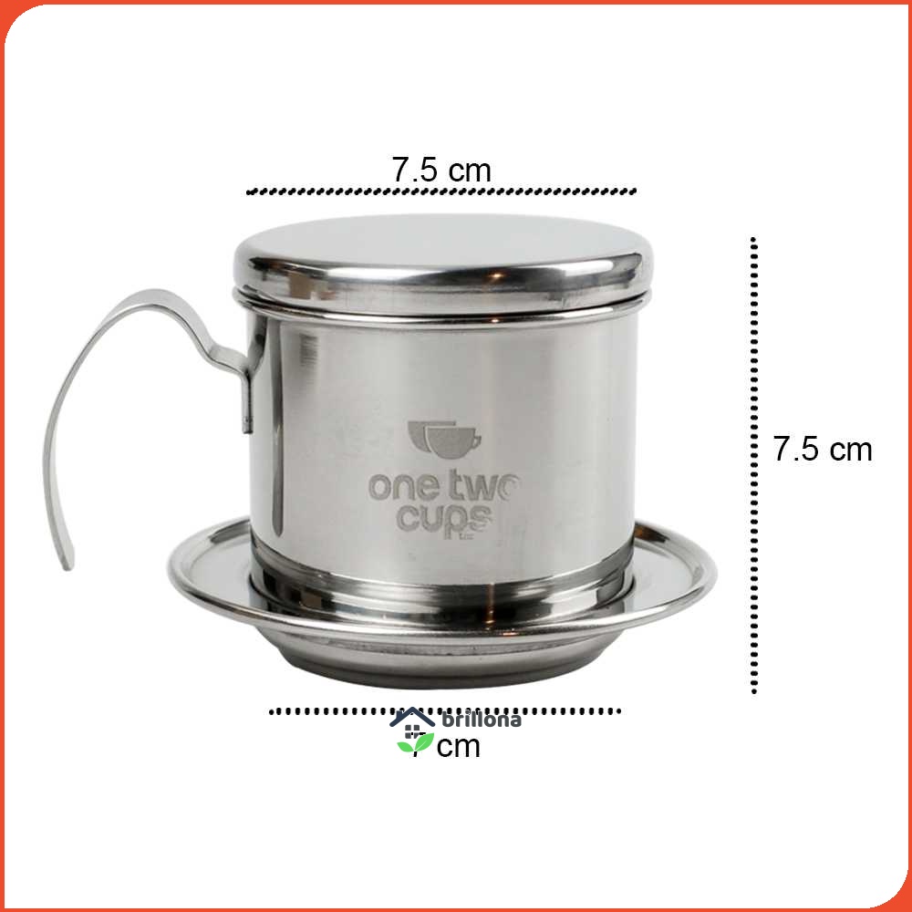 One Two Cups Filter Saring Kopi Vietnamese Coffee Pot Stainless - LC2