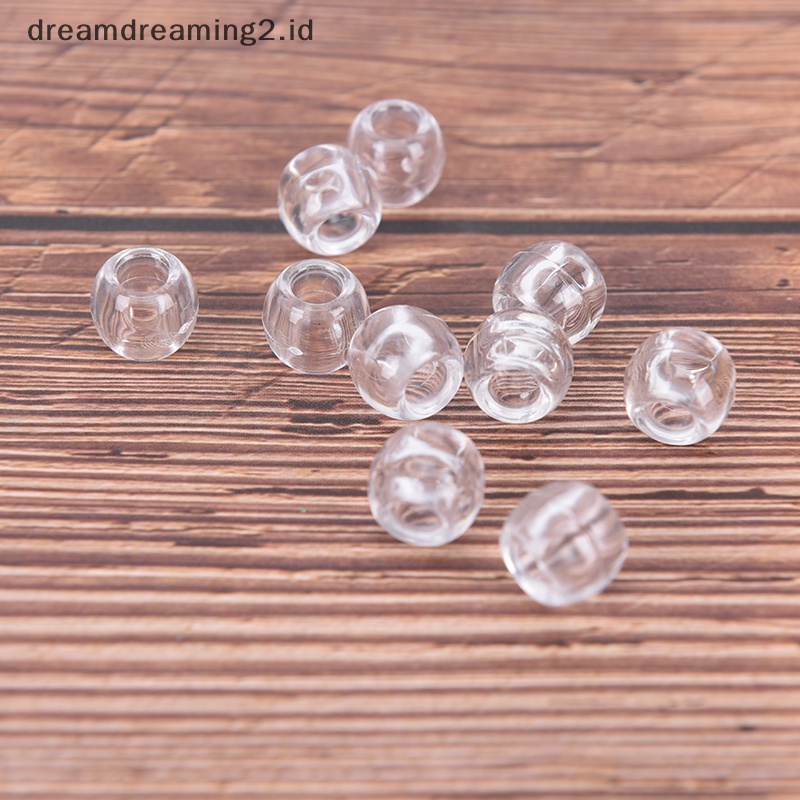 (drea) 100x Transparan Rambut Gimbal Cincin Rambut Kepang Manik-Manik Manset Klip Lubang 6mm //