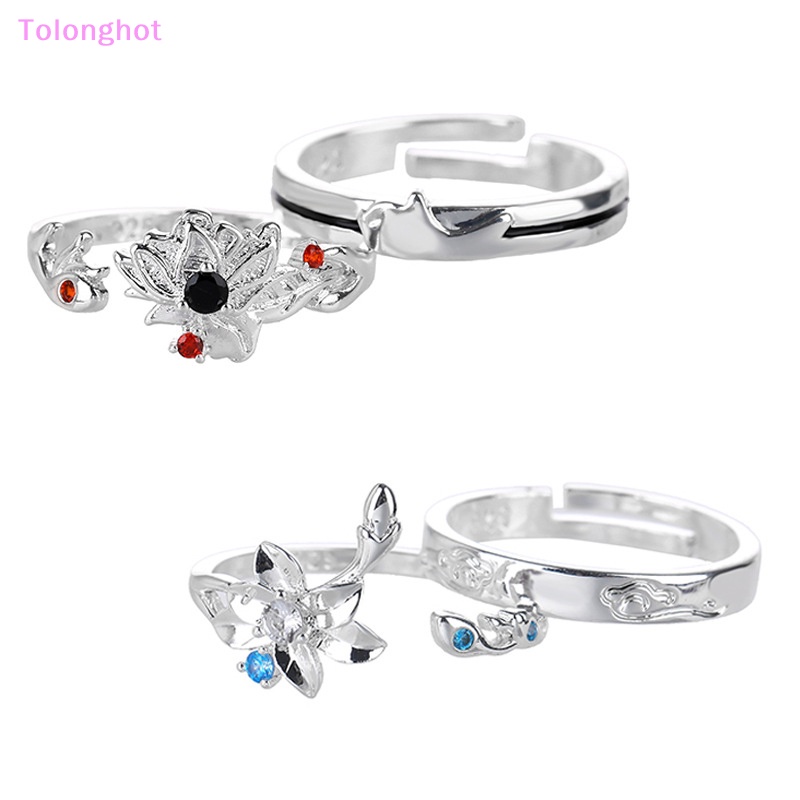 Tolonghot&gt; Anime Grandmaster of Demonic Budidaya Cincin Wei Wuxian Lan Wangji Cosplay Unisex Pasangan Rings Mo Dao Zu Shi Perhiasan Aksesoris Prop well