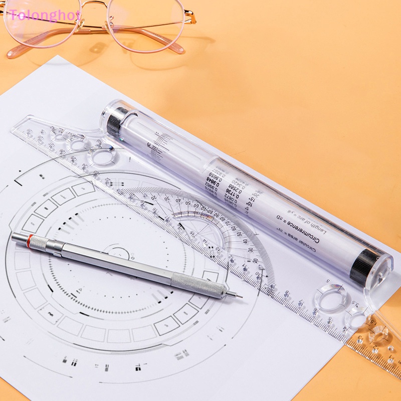 Tolonghot&gt; Multi Fungsi Alat Gambar Roll Draw Ruler Metric Rolling Ruler Clear Paralel Rolling Ruler Angles Line Ruler Untuk Anak Sumur