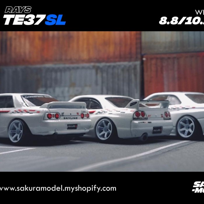 Ban Karet diecast Sakura Model TE37 SL white tampo Rays