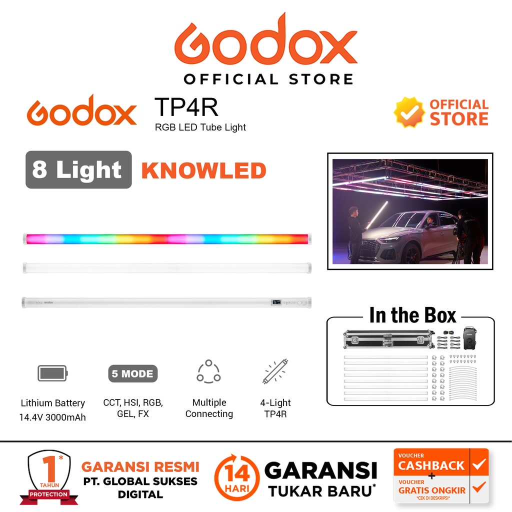 Godox KNOWLED Pixel Tube Light 8 Inch TP4R - K8 Godox RGB Light Tube