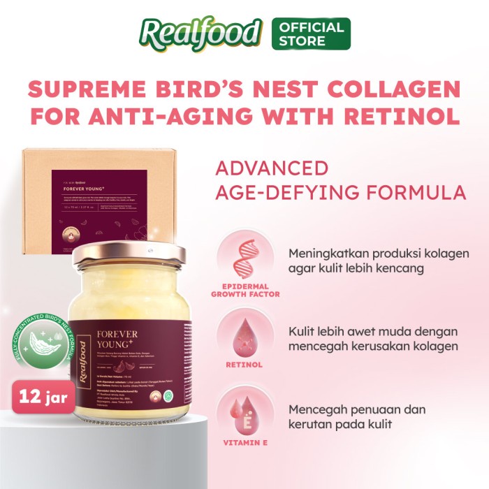 

Realfood Forever Young Plus Minuman Sarang Burung Walet + Kolagen