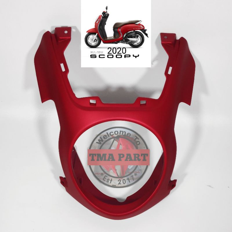 Cover center tutup lampu belakang scoopy fi esp 2020 K2F merah doff dof dop