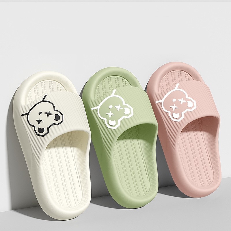 Grosir - S1092 Sandal Slipper Wanita / Sandal Motif Bear / Sandal Beruang / Sandal Slop Jelly Karet Model Bear