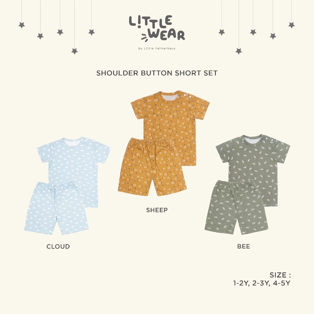 Little Palmerhaus Little Wear Shoulder Button Short Set | Pakaian Anak