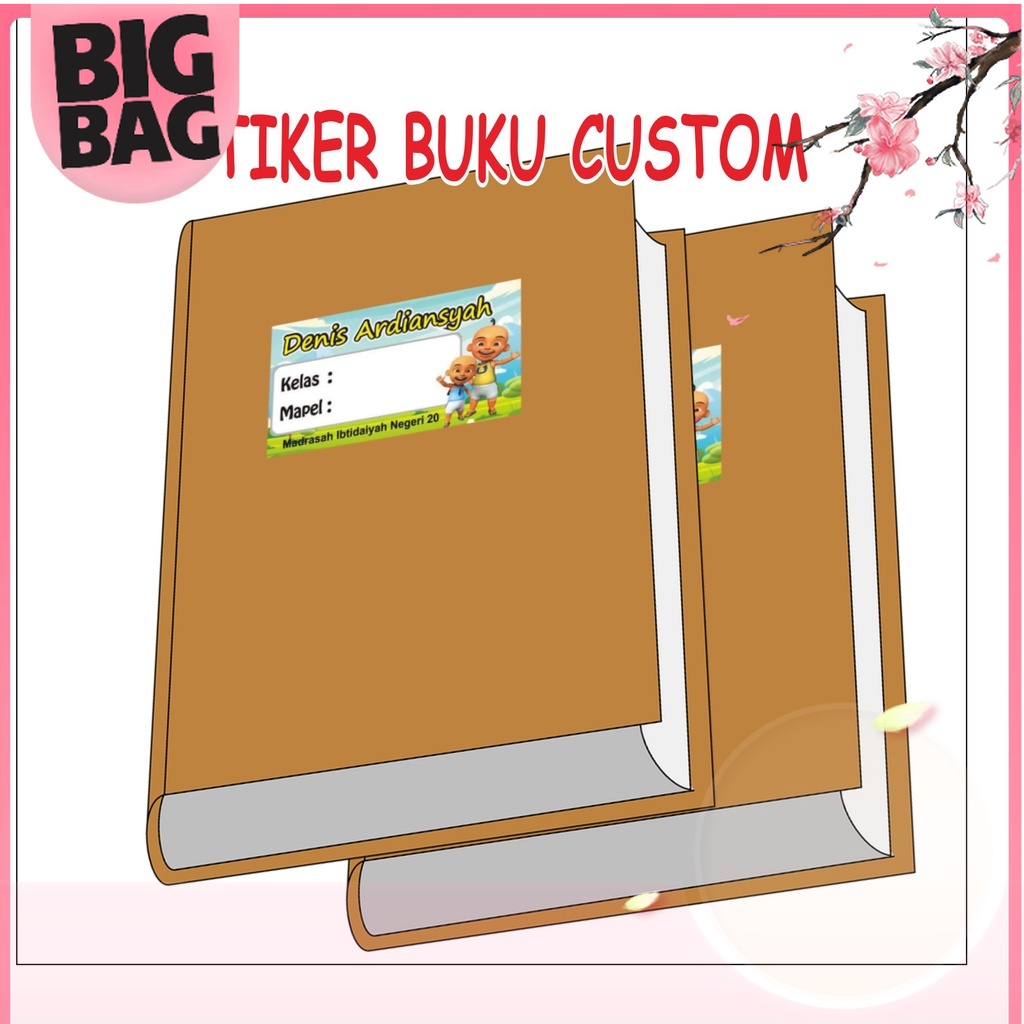 

Bigbag Cetak Stiker Label Nama Tempel Buku Pelajaran Sekolah isi 20 & 40 pcs (4x7cm)