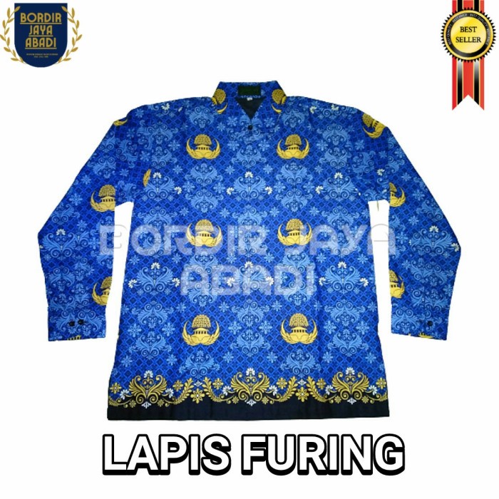 New Promo COD Baju Kemeja Batik Korpri terbaru lapis puring - S, wanita