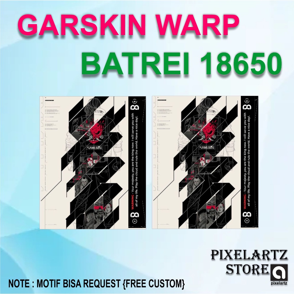 isi 2 Stiker Garskin Wrap Baterai 21700 Bisa Custom