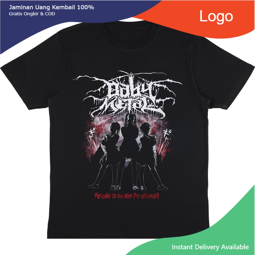 KAOS BAND BABY METAL | T-SHIRT BAJU METAL | KAOS BABYMETAL PRIA HITAM DISTRO