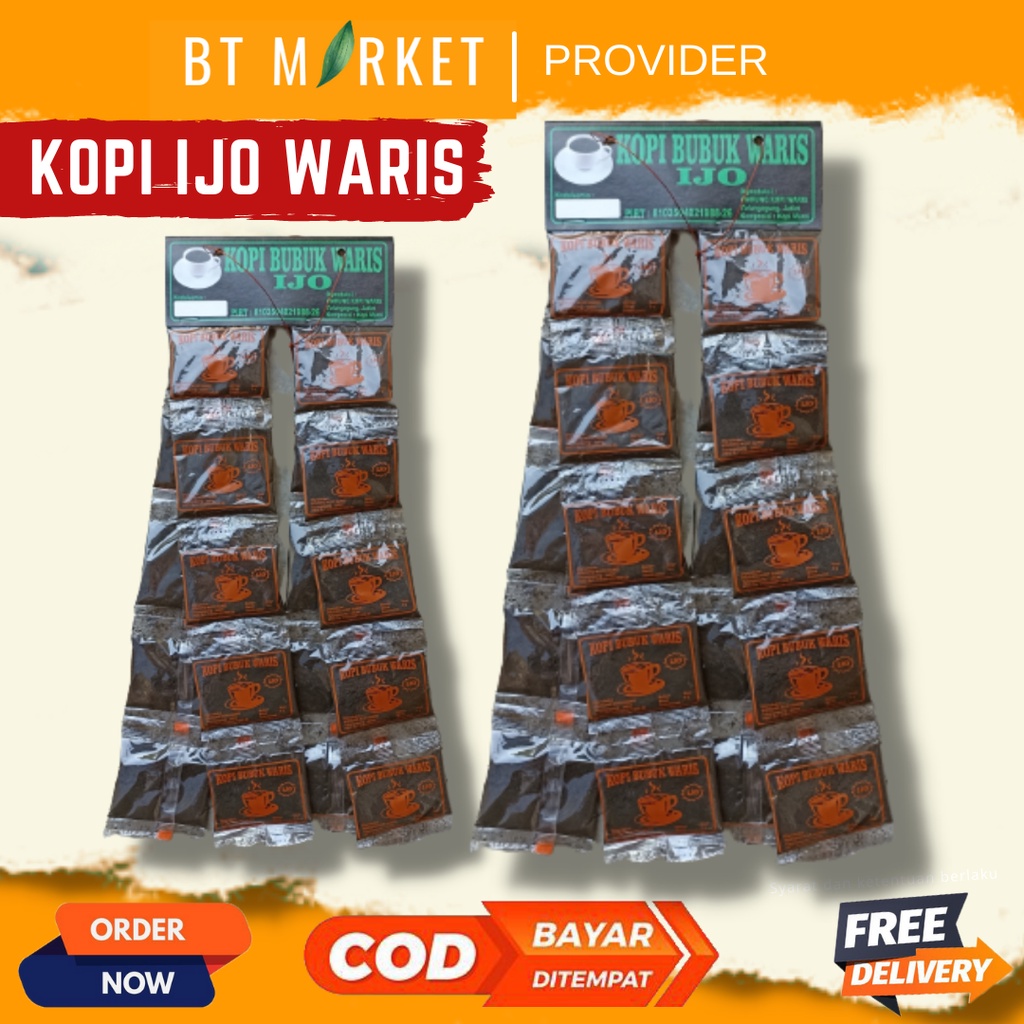 

Bubuk Kopi Ijo Mak Waris Khas TulungAgung Isi 20 Sachet 5 Gram