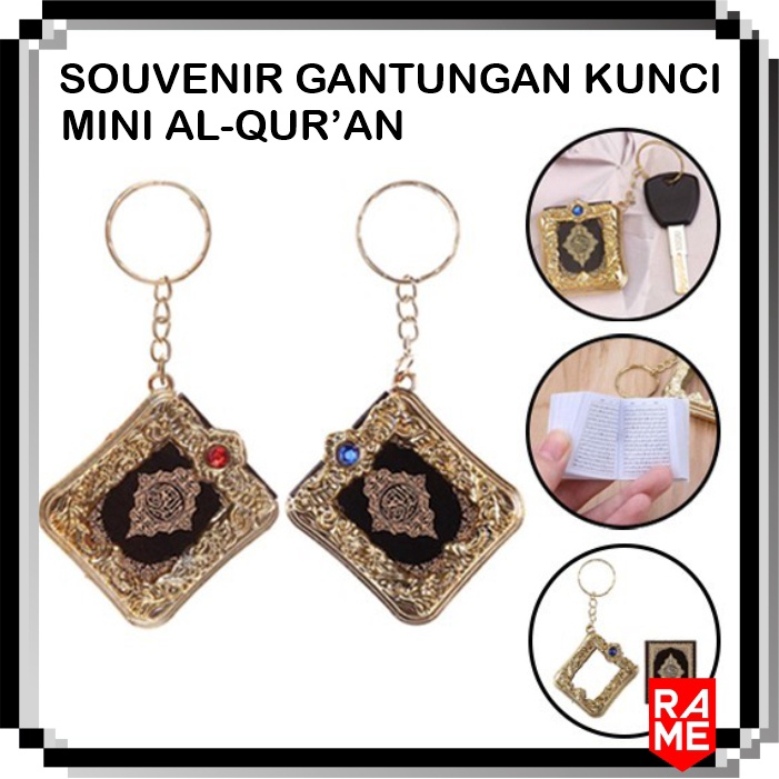 Alquran Gantungan Kunci Mini Al-Quran Travel Souvenir Oleh Oleh Umroh Haji