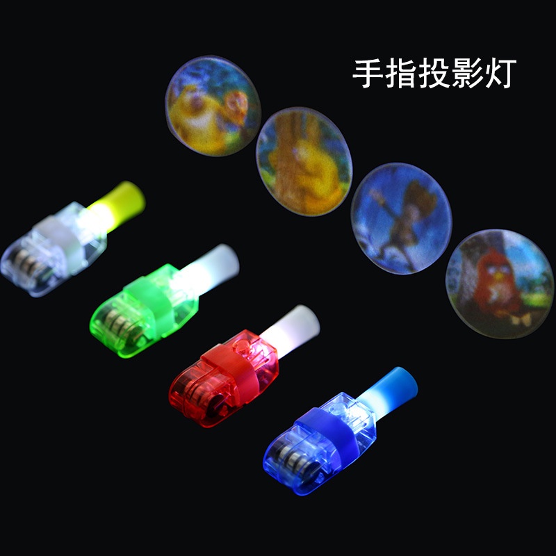 Senter jari Warna Warni Finger Flashlights LED 10pcs / Mainan Anak LED Kartun-05