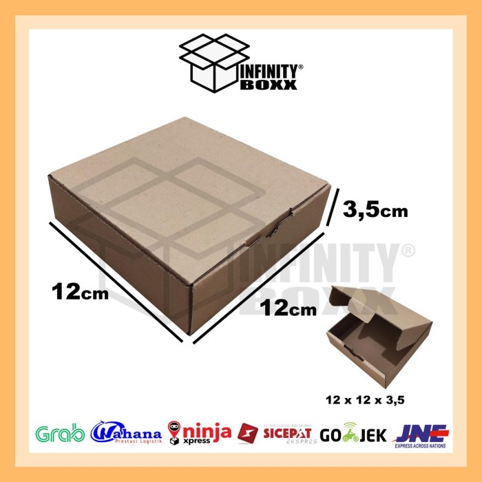 

kotak kardus karton pizza box die cut ukuran 12X12X3.5 CM