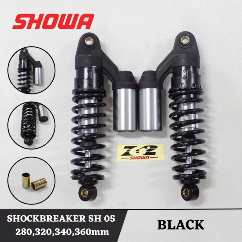 Shock Shockbreaker Tabung Atas Motor Bebek Showa 05 Model Z62 Full Black Math Tabung Cnc Ukuran 280 