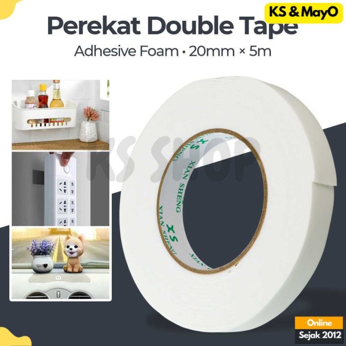 

Lakban Perekat Double Tape Super Adhesive No Trace Sticker 5 meter