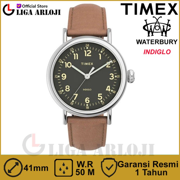 TIMEX TW2V27700 WATERBURY Jam Tangan Pria Analog Brown Leather