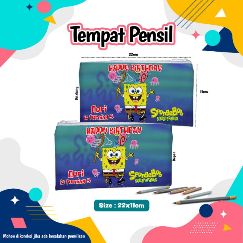 

Premium Tempat pensil Custom nama/desain gambar sendiri/Dompet uang pouch souvenir kartun PO