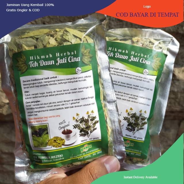 

New teh daun jati cina / teh daun jati cina hikmah herbal 40gr / teh diet / teh pelangsing 40gr bisa cod