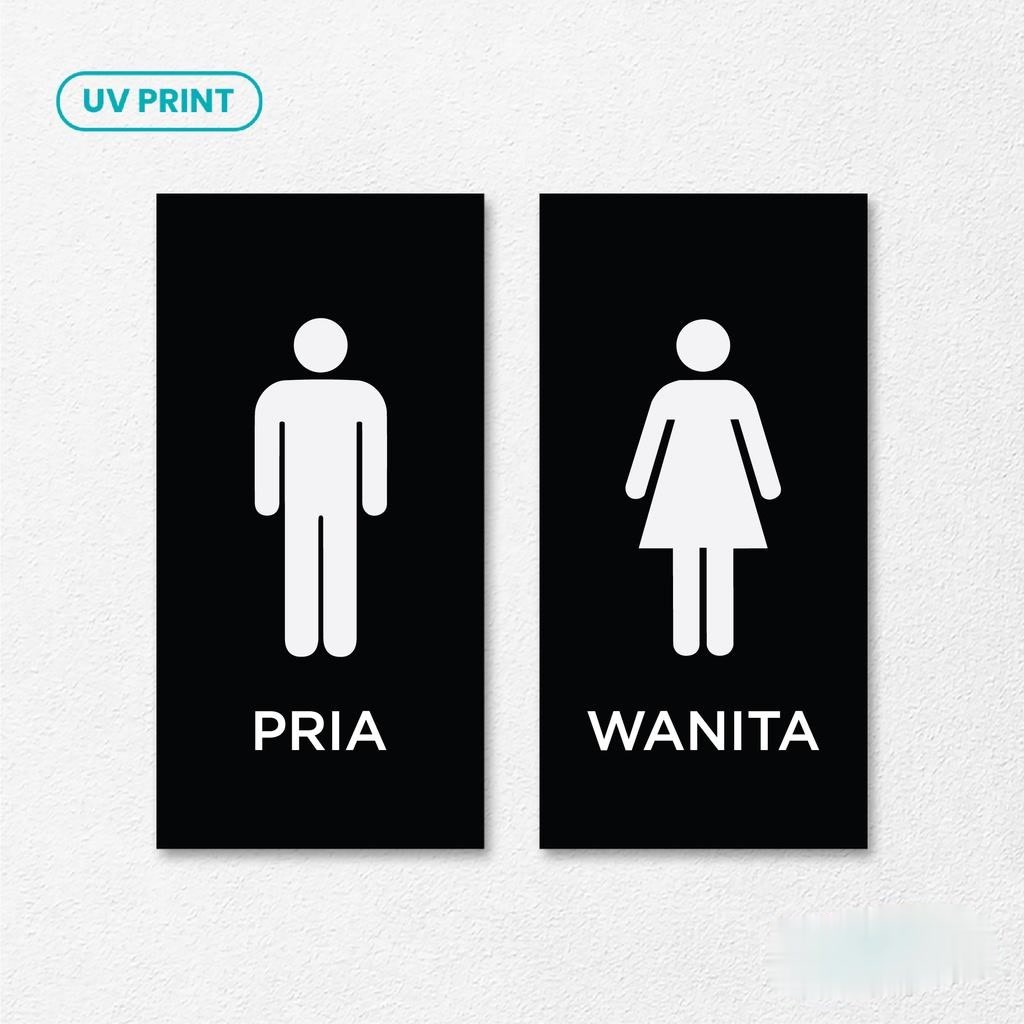 

Otello Sign Icon Toilet Pria Wanita Akrilik Signage Minimalist Acrylic Papan Tanda Nama Ruangan Acrylic WC Men Women Print