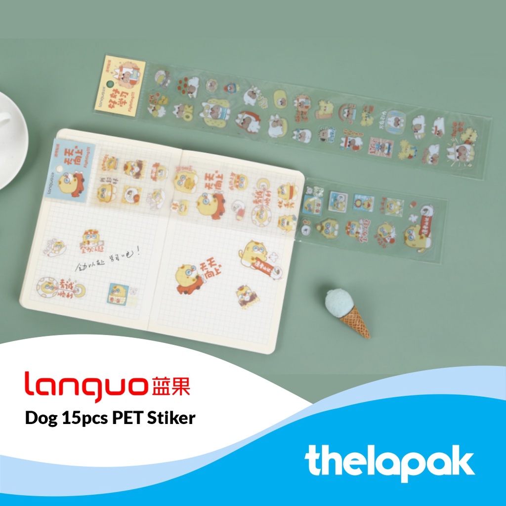

Stiker PET Languo Fighting Dog Series Isi 15pcs PET Sticker