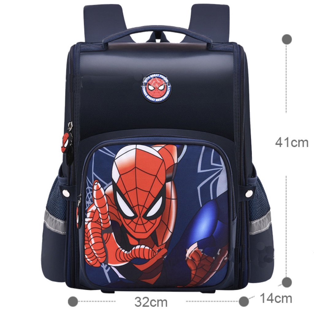 WWH16 Tas Anak Sekolah SD Ransel Spiderman Captain Backpack KTM