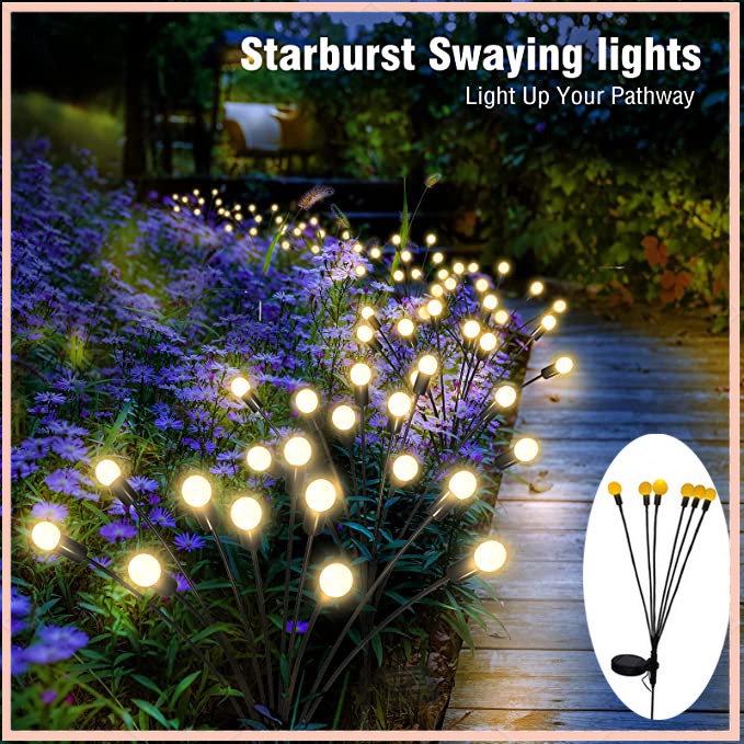 【COD】Lampu Firefly Surya/Firefly Light/Lampu Lanskap Kembang Api Firefly Lawn/Lampu Dekorasi Lanskap/Solar Firefly Light Lampu Dekorasi/Lampu Taman LED Tenaga Surya Dekorasi