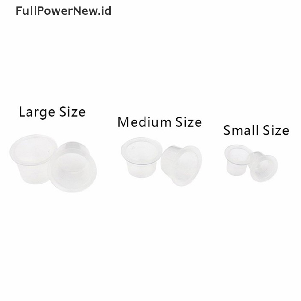 Power 100PCS S/M/L Plastik Sekali Pakai Tato Tinta Cups Makeup Permanen ID