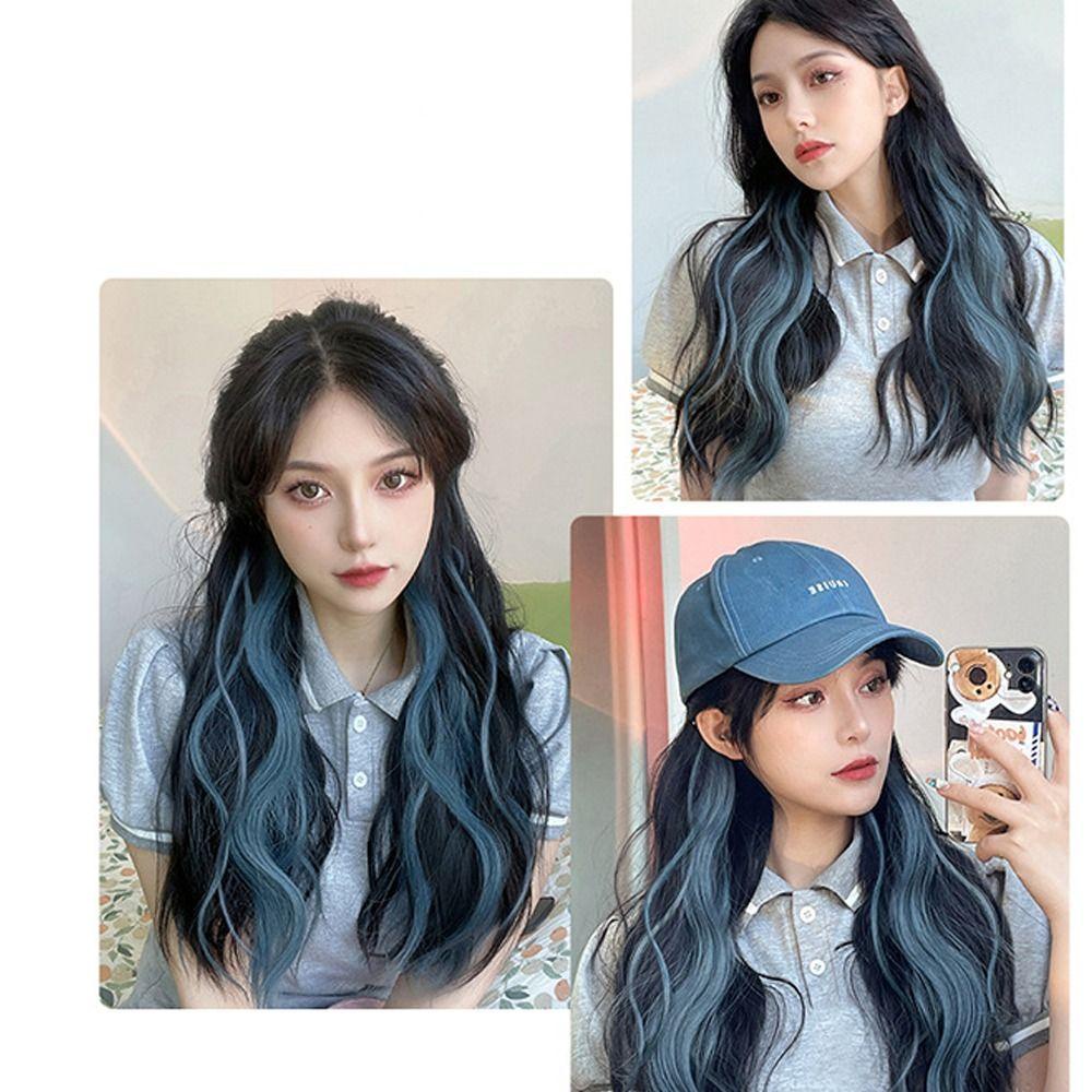 Lily Color Hanging Ear Wig Hair Dye Piece Curly Hair One-Piece Rambut Panjang Highlight Wig Piece