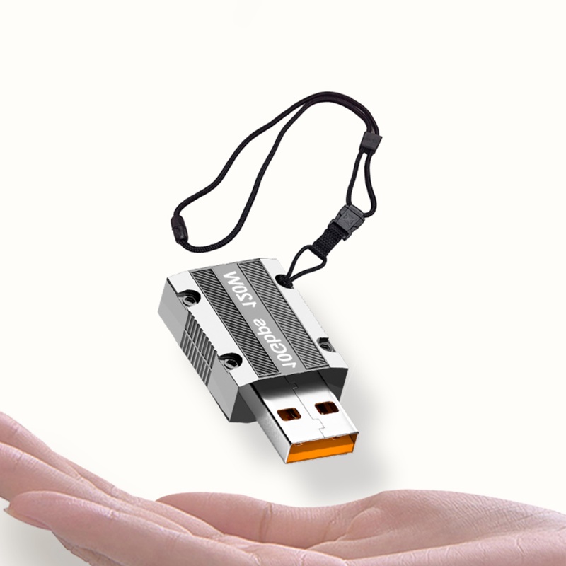 Adaptor Cas Tipe-C Ke USB3.0/10Gbps Adaptor Mini 120W Kecepatan Tinggi Bahan Zinc Alloy Dengan Lubang Kunci Untuk Laptop Tablet Ponsel