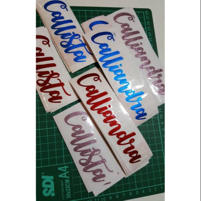 

sticker nama cutting sticker tinggi 6cm custom