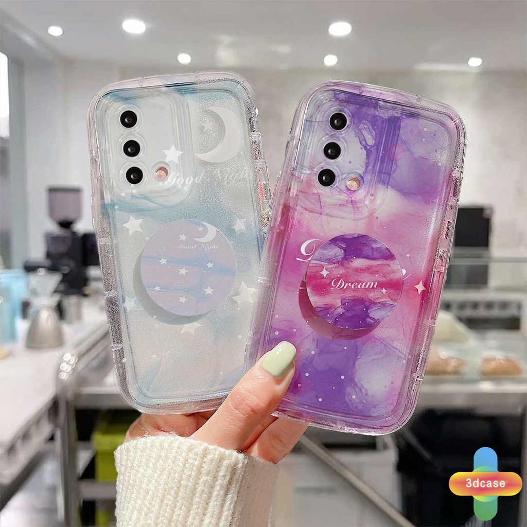 Soft Case A17 A17K A54 A5S A57 A57S A57E A3S A15 A76 A96 A16 A95 A55 A7 A5 A9 A31 A53 A33 2020 A77S A12 A12S A1K A16E A16K A54S Reno 7 7Z 8Z 5 4 6 8 5F 5K 4F 4 5 06 Lite A74 A15S A52 A11K A92 Purple Render Gradient Soft Airbag Soap Cover With Stand