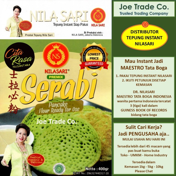 

Terlaris Bbb Tepung Kue Serabi 400 Gr Tepung Instant Premix Nilasari