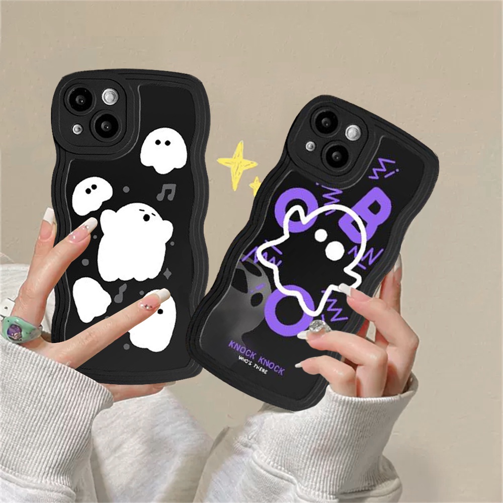 Casing Kartun Realme C55 10 C30 C31 C35 C21Y C25Y RealmeC11 2021 C15 C25 C17 C12 C3 C2 Realme 8i 7i 5 5i 6i 7 Pro Cute Ghost Wave Edge TPU Phone Case Cover