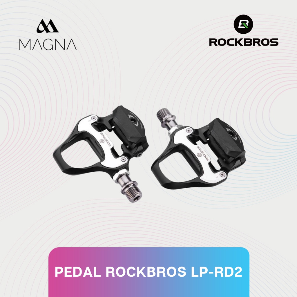 Pedal Sepeda Rockbros LP-RD2 Clipless Cleat SPD (Shimano) MTB Roadbike Seli BMX Bearing Sepedah Alum