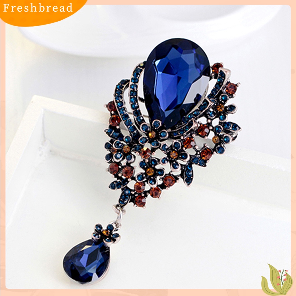 &lt; Freshbread &gt; Bros Pin Besar Berlian Imitasi Desain Berongga Bahan Alloy Engagement Jewelry Brooch Untuk Wanita