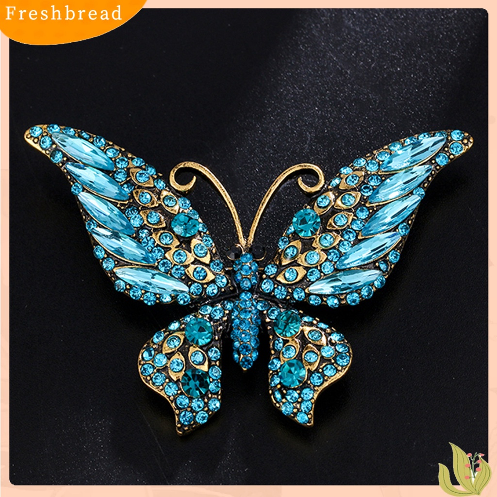 < Freshbread > Kupu-Kupu Bentuk Besar Kerah Pin Natal Berlian Imitasi Mengkilap Bros Pin Syal Klip